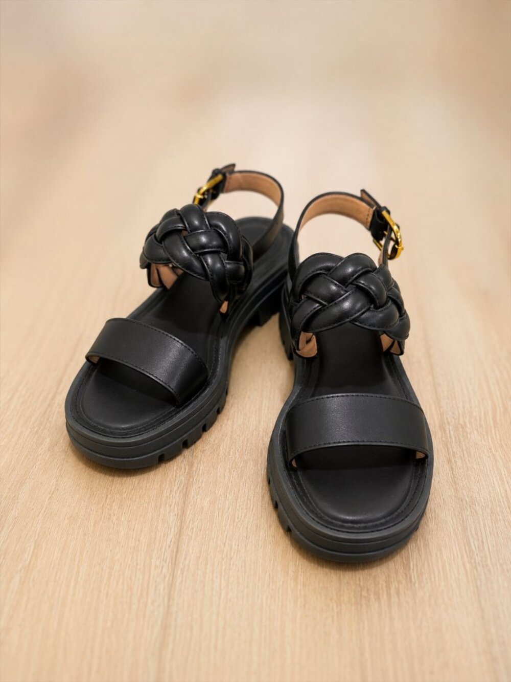 Cole Haan Cressida Leather Sandals Black Size 6